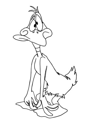 Daffy Duck Is Confused Coloring Page